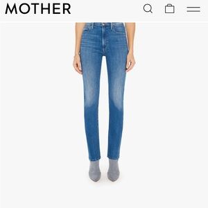 MOTHER Blue Straight Leg Jeans High-Rise Classic